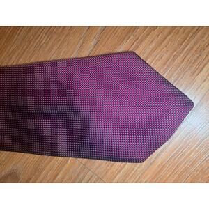 Pierre Balmain Silk Tie Red White Geometric Couture Wide